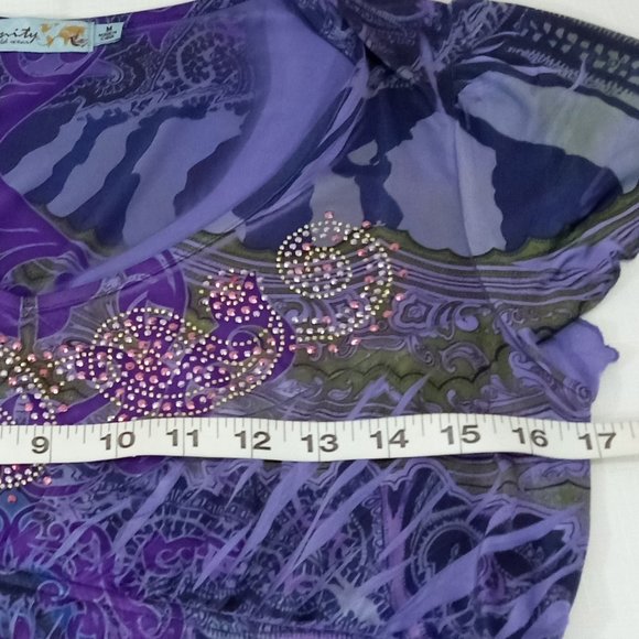 Unity World Wear: Purple sequins blouse - Picture 5 of 6